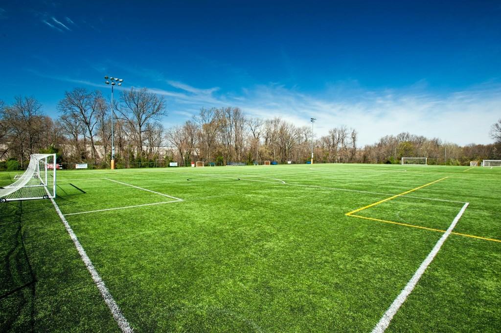 Large soccer fields near upscale residential neighborhood in